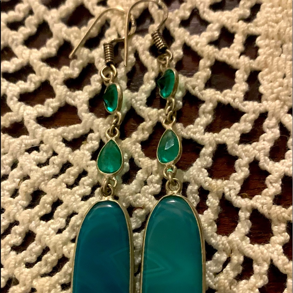 Green agate earrings